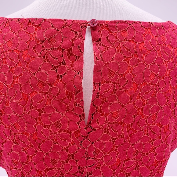 Talula Red Lace Short Sleeve Sheath Dress Size M - Picture 5 of 7
